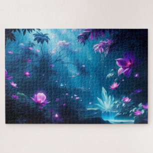 Mystical Twilight Bloom – Enchanted Floral Forest Jigsaw Puzzle