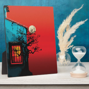 Mystical Twilight Window Scene Plaque
