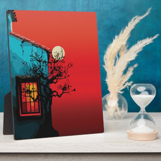 Mystical Twilight Window Scene Plaque (Side)