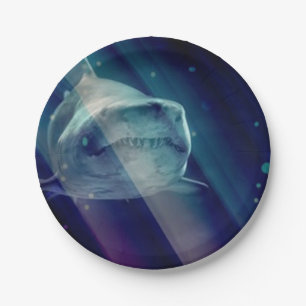 Mystical Underwater Shark Paper Plate