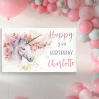 Mystical Unicorn | Pink Floral Girl 2nd Birthday