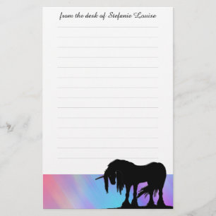 Mystical Unicorn w/lines (colourful haze) Stationery