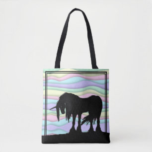 Mystical Unicorn (Wavy Pastel) Tote Bag
