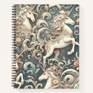 Mystical Victorian Unicorns: Enchanted Floral Notebook