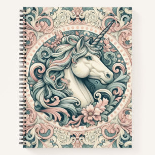 Mystical Victorian Unicorns: Enchanted Floral Notebook