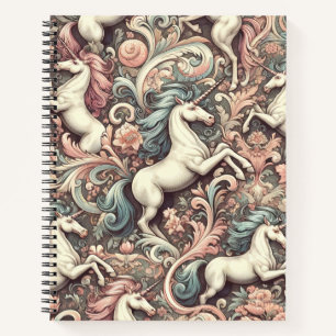 Mystical Victorian Unicorns: Enchanted Floral Notebook