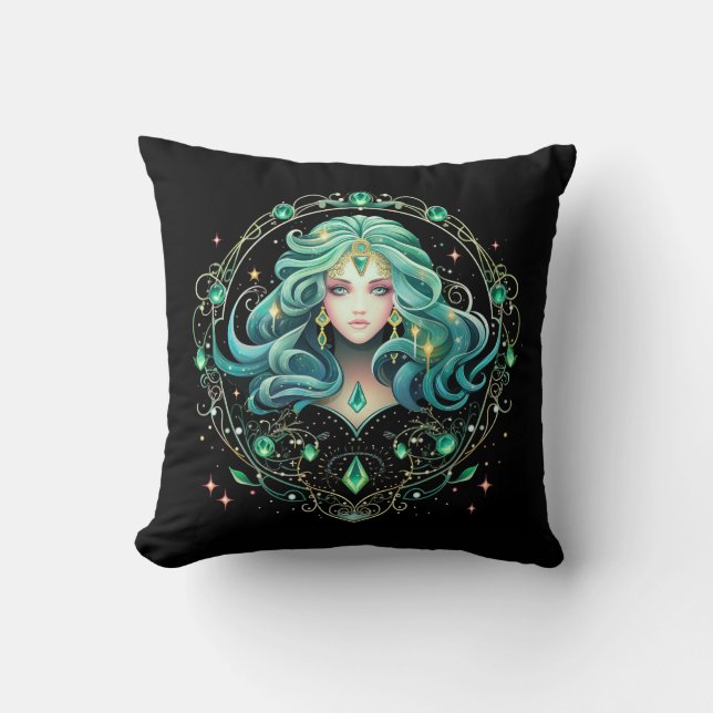 Mystical Virgo Zodiac Artwork  Cushion (Front)