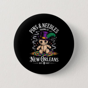 Mystical Voodoo Doll New Orleans Ns And Needles Ar 6 Cm Round Badge