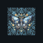Mystical Watercolor Blue and Gold Night Moth Canvas Print<br><div class="desc">A delicate night moth,  painted in shades of blue and gold,  mysterious and mystical.</div>