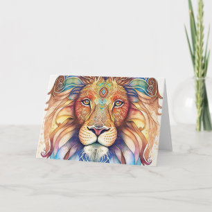 Mystical Watercolor Lion  Thank You Card