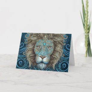 Mystical Watercolor Lion Thank You Card