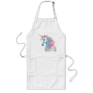 Mystical Watercolor Unicorn Long Apron