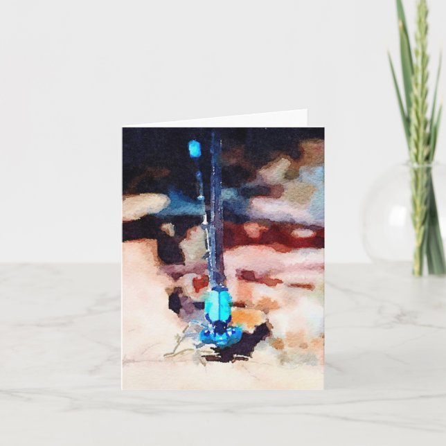 Mystical Waterlogue Damselfly Note Card (Front)