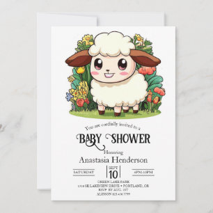 Mystical Whimsical Sheep Baby Shower Invitation