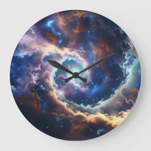 Mystical Whirlpool in the Starry Skies Large Clock