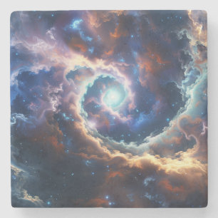 Mystical Whirlpool in the Starry Skies Stone Coaster