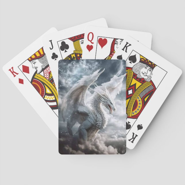 Mystical White Dragon Playing Cards (Back)