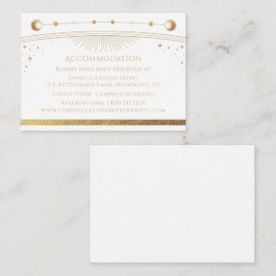 Mystical White Gold Celestial Wedding Enclosure Card