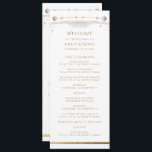 Mystical White Gold Sun Star Moon Astronomy Space Programme<br><div class="desc">Mystical White Gold Sun Star Moon Astronomy Space Wedding Program features a gold sun, moon and stars with a golden frame on a white background with your order of ceremony on the front and wedding party and thank you on the reverse in modern gold script. Personalise by editing the text...</div>