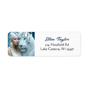 Mystical White Tiger and Woman