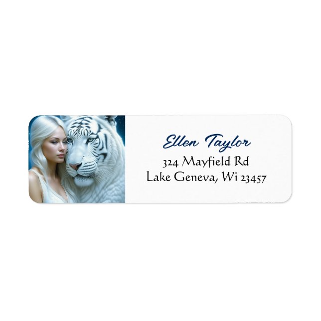 Mystical White Tiger and Woman (Front)