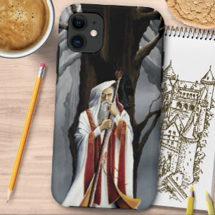 Mystical White Wizard Raven Oak Tree Fantasy iPhone 11 Case