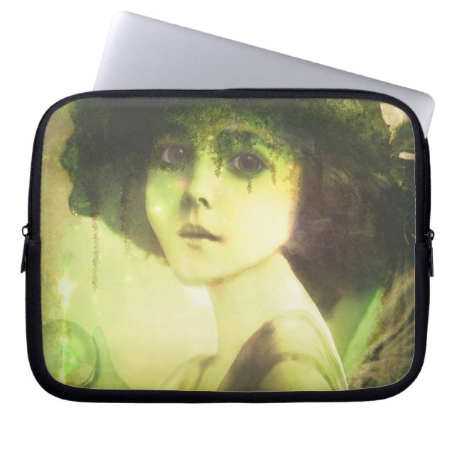 Mystical Willow Tree Fairy Fantasy Art Laptop Sleeve (Front)