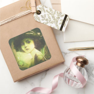 Mystical Willow Tree Fairy Fantasy Art Square Sticker