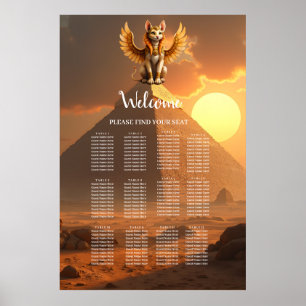Mystical Winged Cat Sphinx – Egyptian Fantasy Art. Poster
