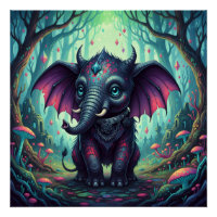 Mystical Winged Elephant in Enchanted Forest