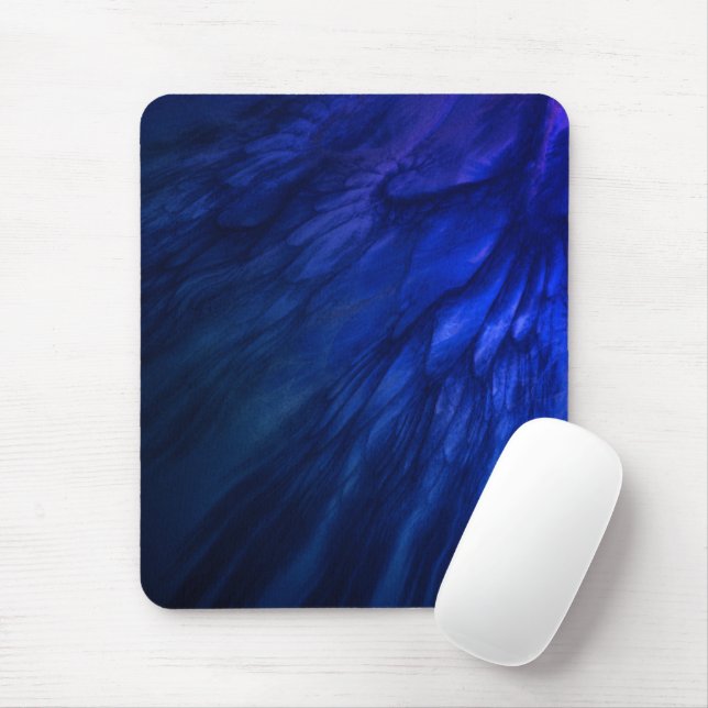 Mystical Wings with Deep Blue Feathers Mouse Mat (With Mouse)