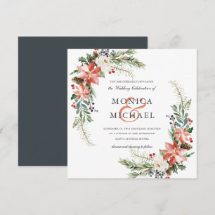 Mystical Winter   Botanical  Wedding Invitation