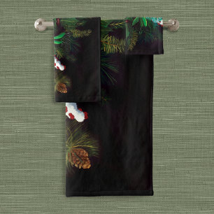 Mystical Winter Fantasy Green Man Celtic Pagan Bath Towel Set