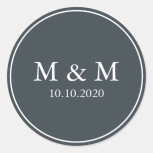 Mystical Winter    Wedding Classic Monogram Classic Round Sticker