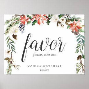 Mystical Winter Wedding Favour Sign