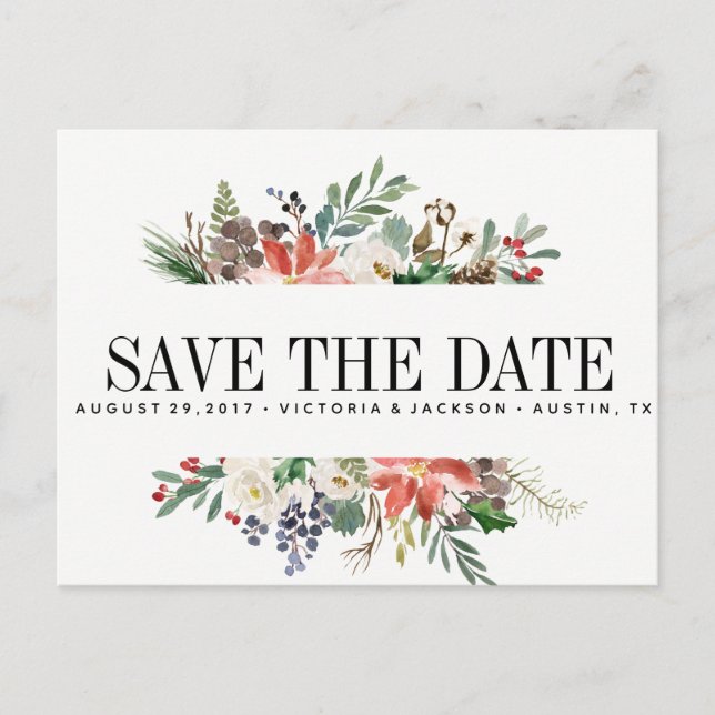 Mystical Winter | WEDDING save the date Announcement Postcard (Front)