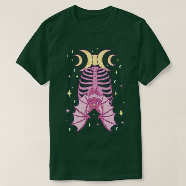 Mystical Witch Bat Esoteric Magic Night Halloween  T-Shirt (Design Front)