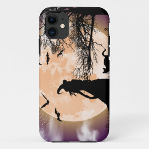 Mystical Witch, Black Cat, Full Moon iPhone 11 Case