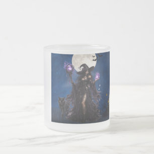 Mystical Witch Halloween Moon T-Shirt Frosted Glass Coffee Mug