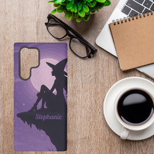 Mystical Witch Silhouette Under Moonlight Gift Samsung Galaxy Case