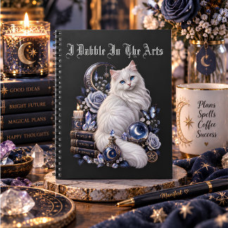 Mystical Witchy Cat Celestial Art Notebook