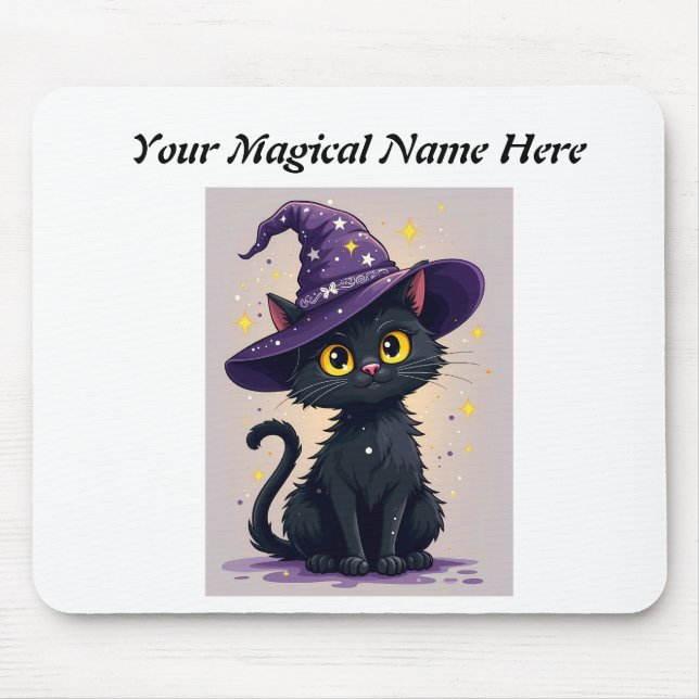 Mystical Wizard Cat Fantasy Mouse Mat (Front)