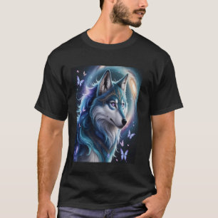 Mystical Wolf Fantasy Wild Animal Art Wolf Enthus T-Shirt