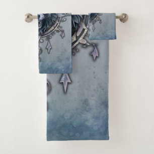 Mystical wolf head. bath towel set