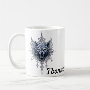 Mystical wolf head. coffee mug