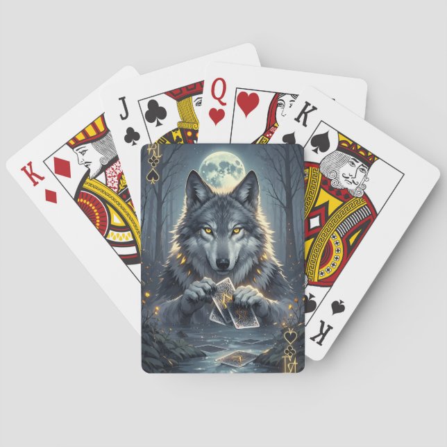 Mystical Wolf King Playing Cards (Back)