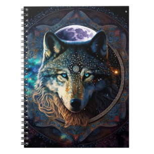 Mystical Wolf Moon Mandala Notebook