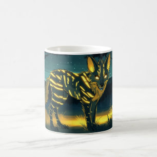 Mystical Wolf Mug with Luminous Stripes in Twiligh