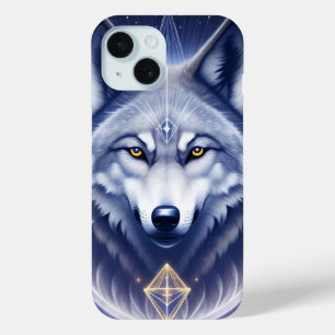 Mystical Wolf Portrait Art iPhone 15 Case