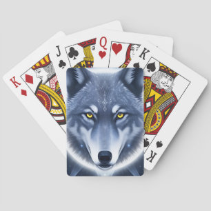 Mystical Wolf Portrait Art Playing Cards